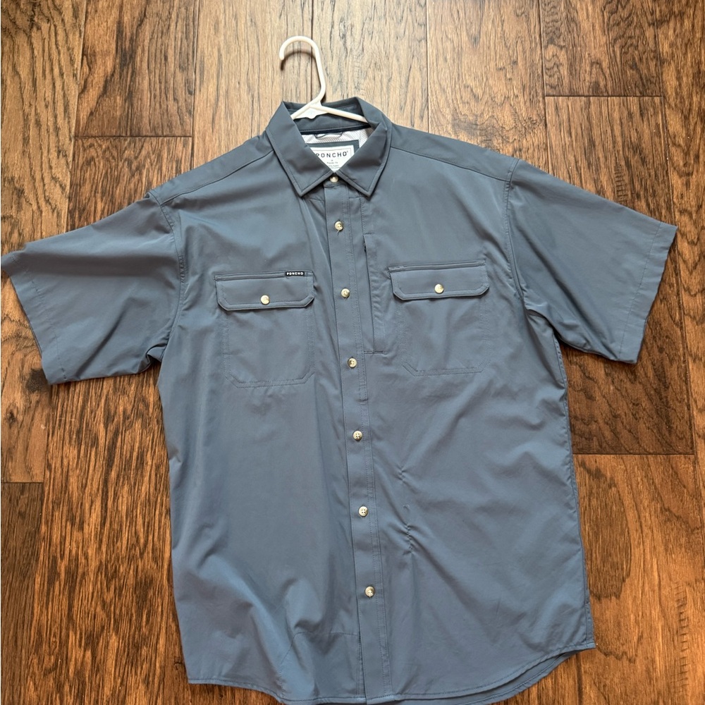 Men’s Poncho Slate Blue slim fit shirt